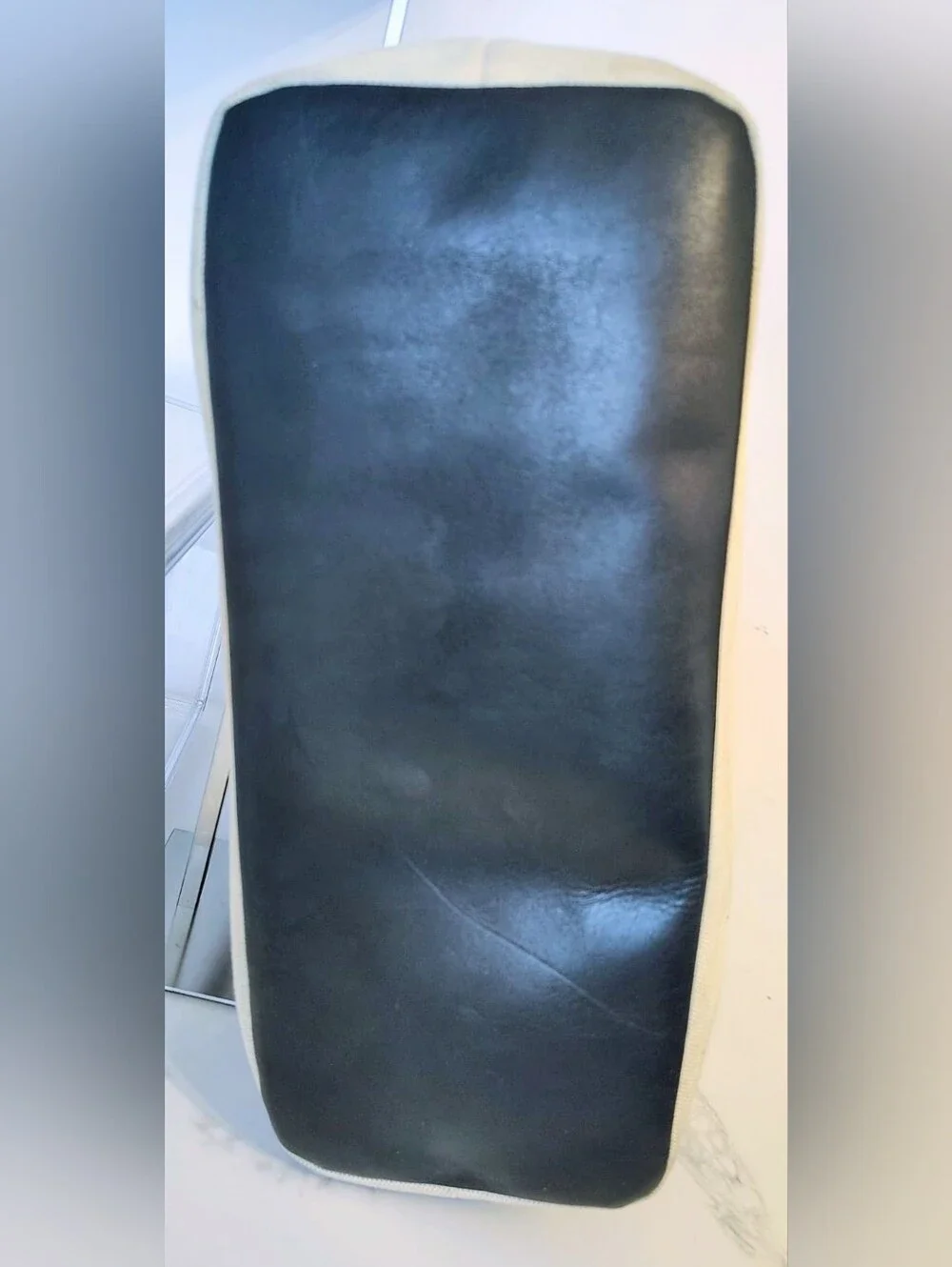 Tory Burch Tote Bag - Canvas/Black Leather-Trimmed